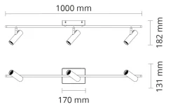 Tube Micro Track taklampe 18W 2700K Dimbar