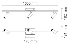 Tube Micro Track taklampe 18W 2700K Dimbar
