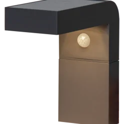 Vegglampe Solcelle med sensor - Svart