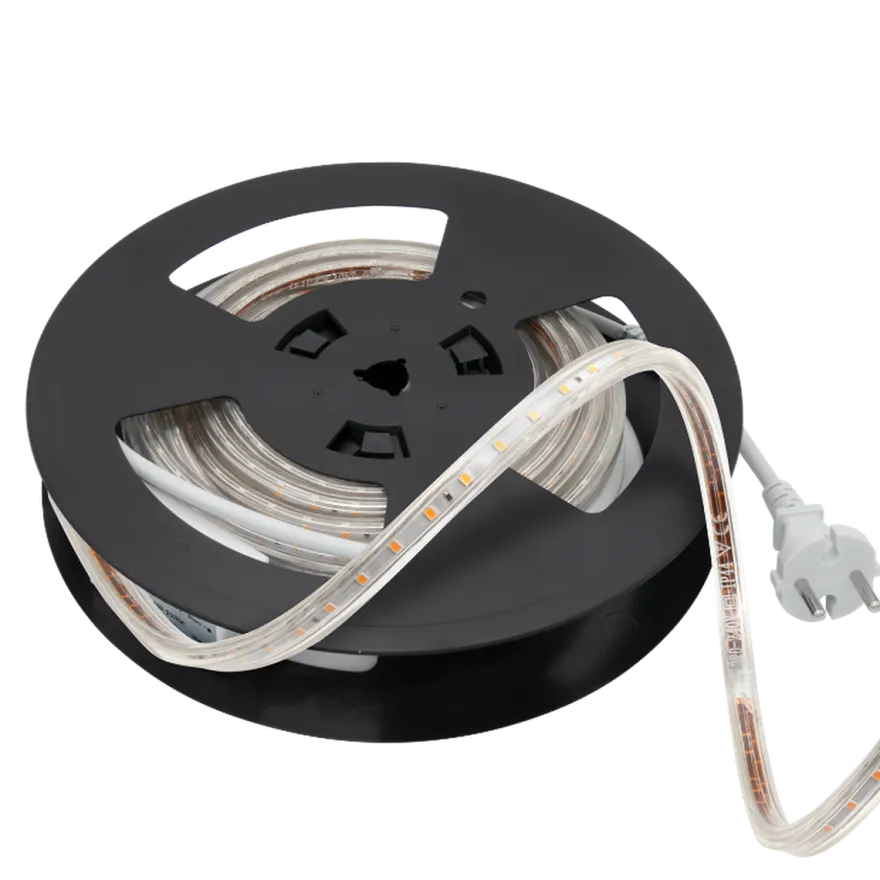 230V LED-Strip 9,2W 3000K IP65 Dimbar m/stikkontakt - 20 meter