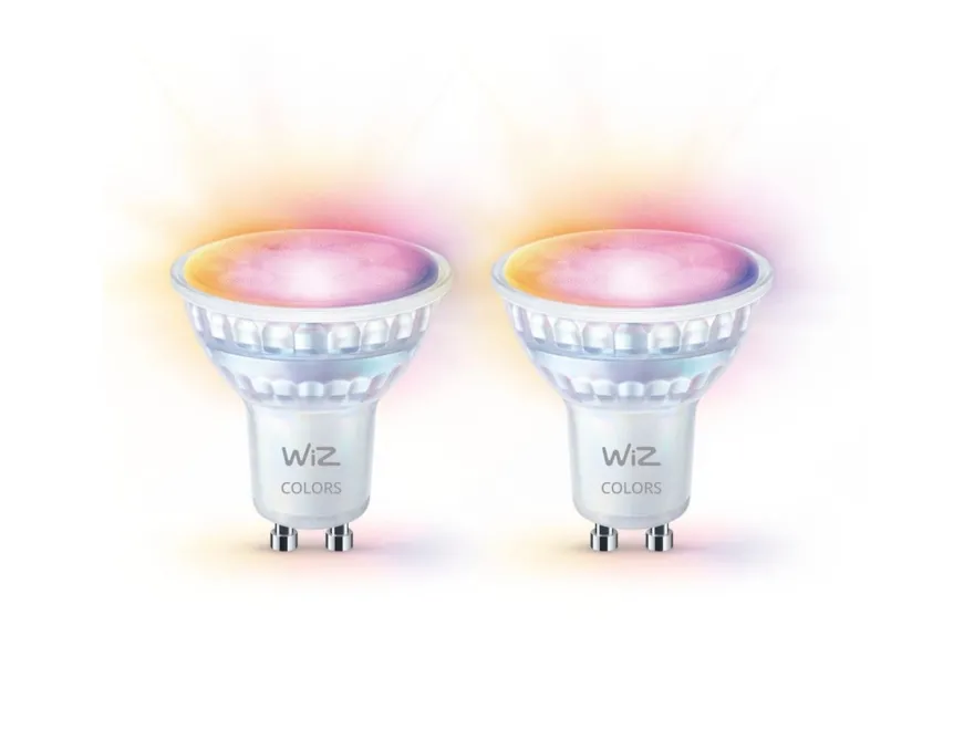 WiZ GU10 Lyspære 4,7W Wifi - Fullfarge 2 pakning