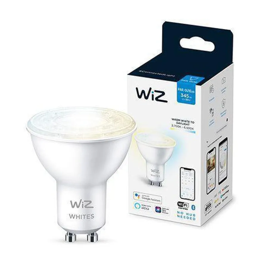WiZ GU10 Lyspære 4,9W Wifi - Justerbar fargetemperatur 2700-6500 Kelvin
